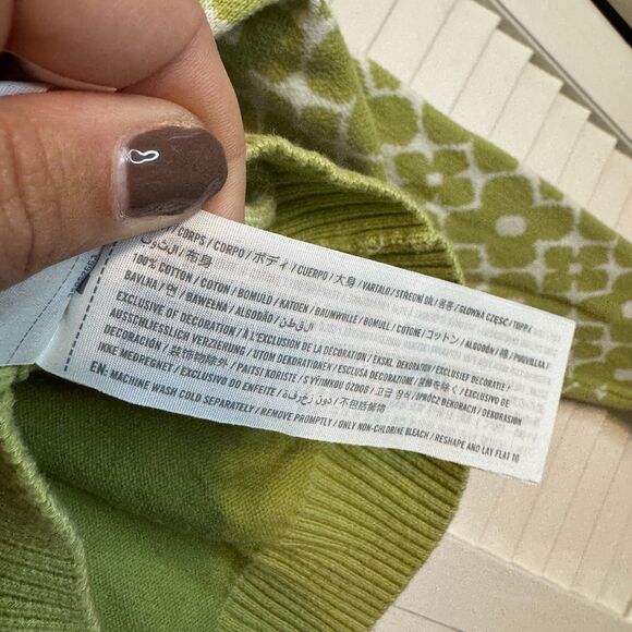 HOLLISTER CO. FLORAL COTTON Y2K 2000s CROPPED SWEATER SZ S - Picture 3 of 3